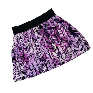 Apt. 9 Purple Print Elastic Waist Skirt size M